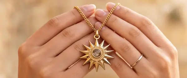 Gold nativity pendant
