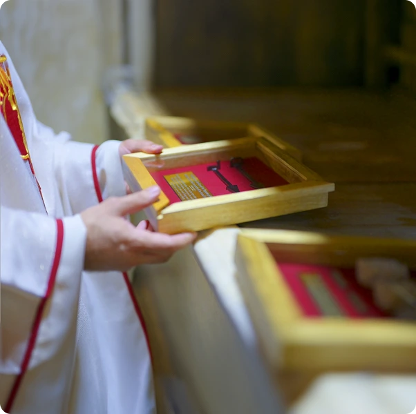 Placing and blessing