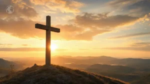 a cross stands on a hill - what is the gospel message