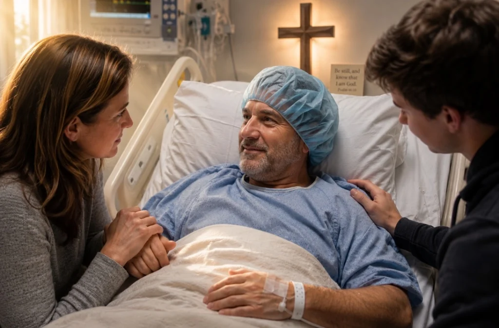 family supporting patient before surgery faith