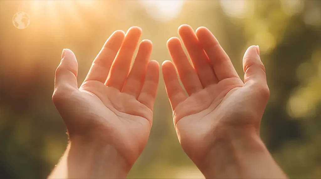 human's hands in a praying situation - the gospel message