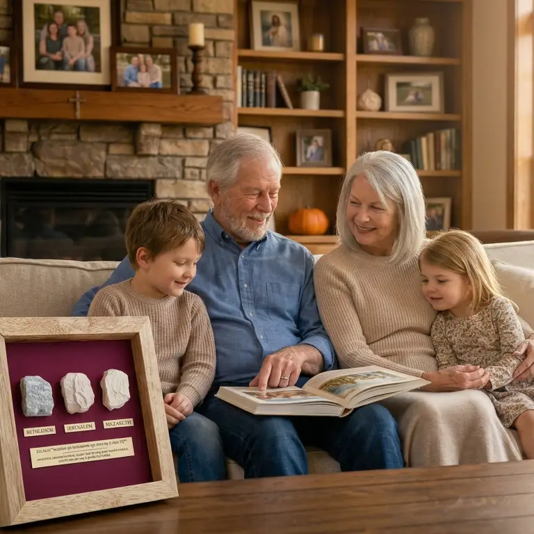 Grandparents with Grandchildren with Stones