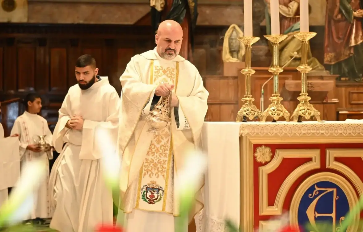 Fr. Rami Asakrieh celebrating Mass in the Holy Land